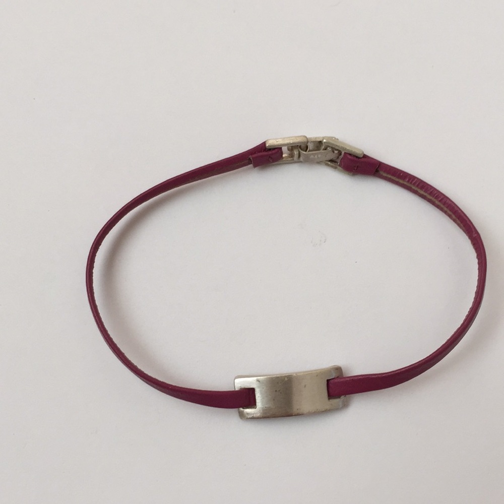J Crew leather & silver bracelet
